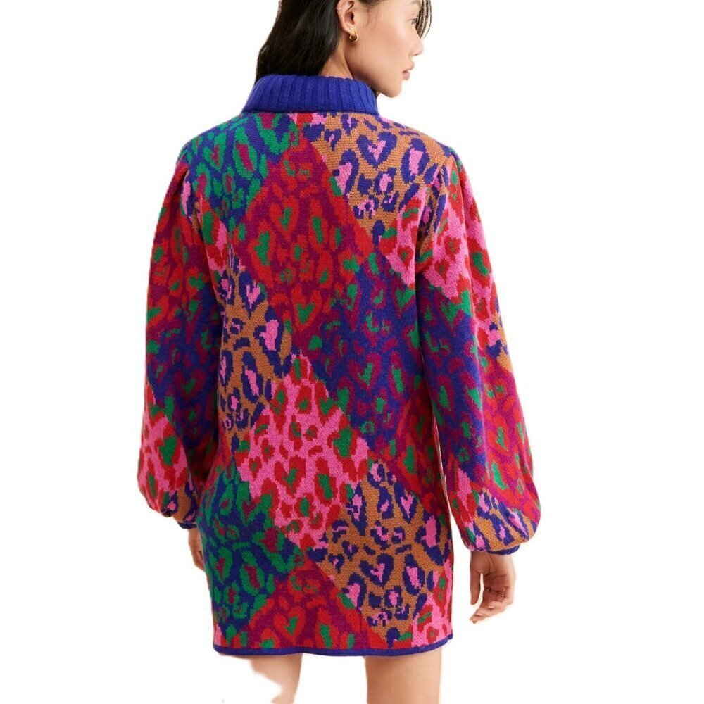 FARM Rio Mixed Leopard Pop Sweater Dress Multi NWT - Picture 4 of 12